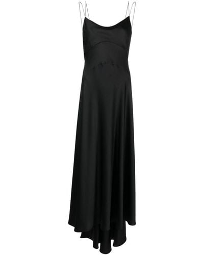 Philosophy Di Lorenzo Serafini Contrast-trim Draped-back Maxi Dress - Black