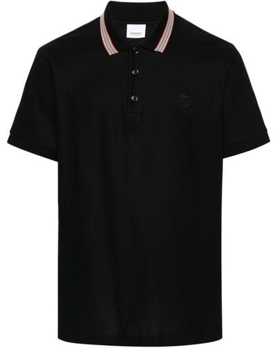 Burberry Poloshirt Met Icon-streep - Zwart