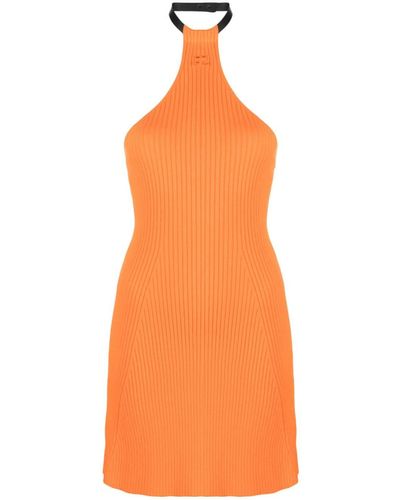 Courreges Short Ribbed Dress - Orange