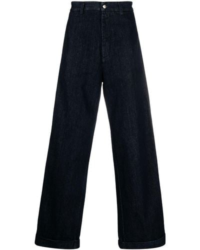 Societe Anonyme Jeans a gamba ampia con stampa - Blu