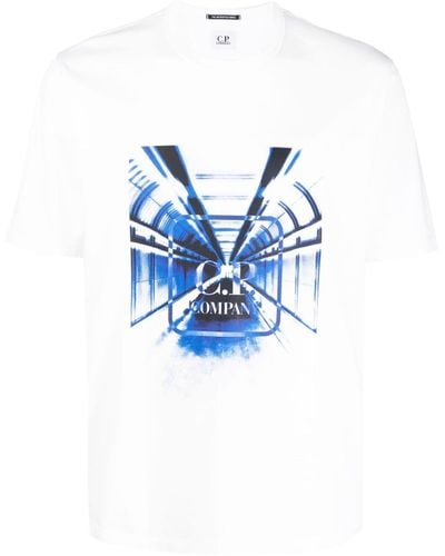 C.P. Company T-shirt Met Print - Blauw