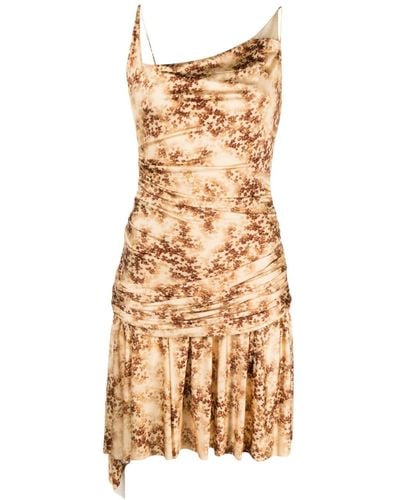 Commission Mini-jurk Met Bloemenprint - Naturel