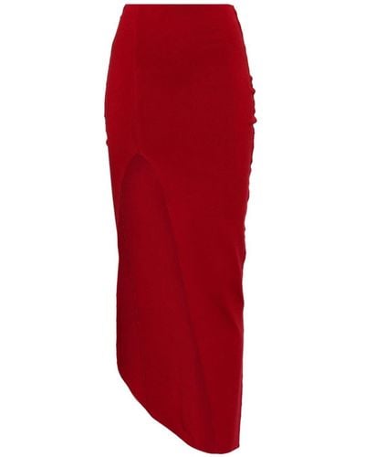 Rick Owens Fitted asymmetric design skirt - Rot