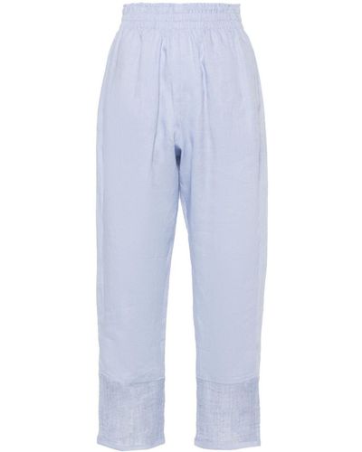 Emporio Armani High-waist Tapered-leg Trousers - Blue