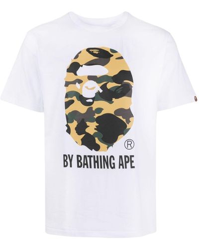 A Bathing Ape Bape Logo-print Cotton T-shirt - White