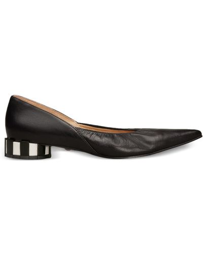 Ami Paris Pointed-toe Leather Court Shoes - Black