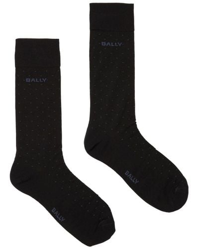 Bally Socken mit Intarsien-Punktemuster - Schwarz