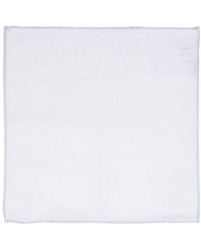 Eleventy Contrasting-border Linen Scarf - White