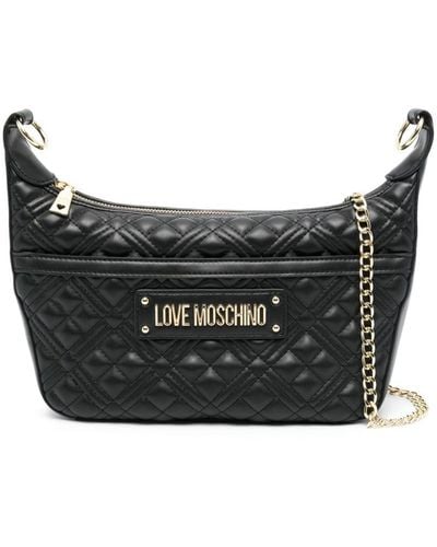 Love Moschino Logo-lettering Quilted Bag - Black