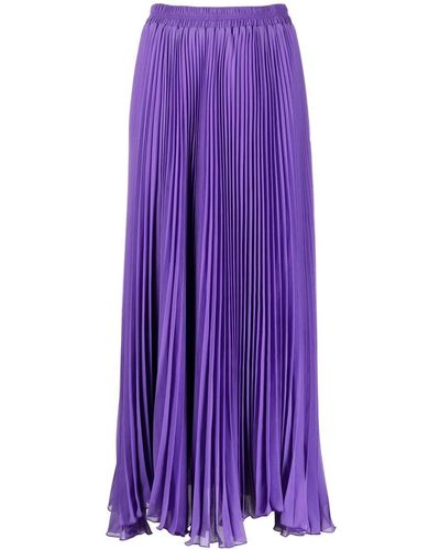 Styland Pleated High-waisted Skirt - Purple