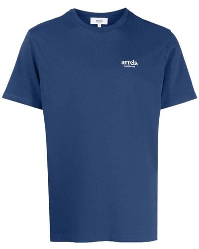 ARRELS Barcelona T-shirt Met Print - Blauw