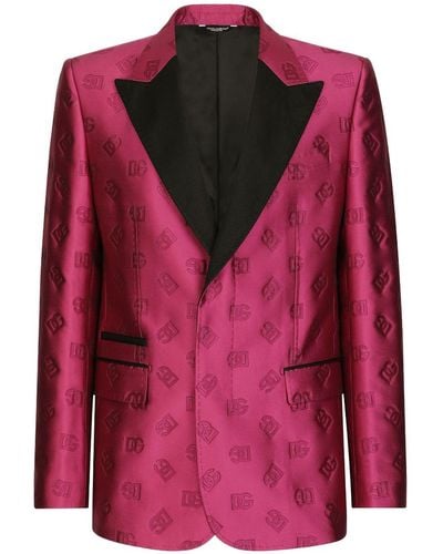 Dolce & Gabbana Jacquard Single-breasted Tuxedo - Pink