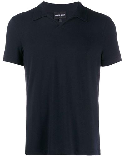 Giorgio Armani Shortsleeved Polo Shirt - Black