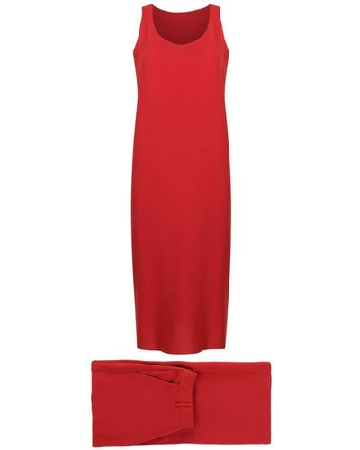 UMA | Raquel Davidowicz Vestido Tearcor con doble capa - Rojo