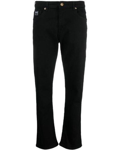 Versace Logo-patch Straight-leg Jeans - Black