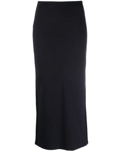 Gauchère High-waisted Rear-slit Skirt - Black