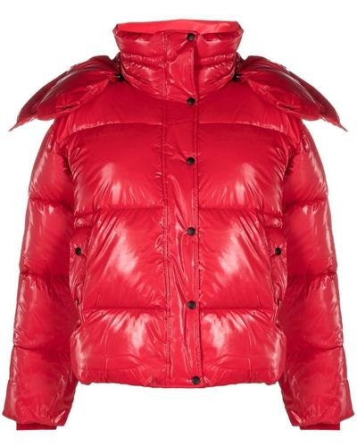 Calvin Klein Hooded Puffer Coat - Red