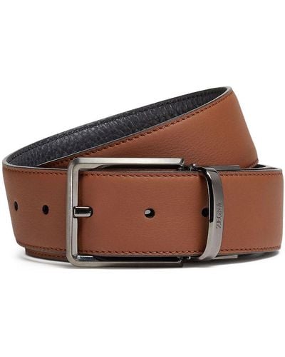 Zegna Reversible Leather Belt - Brown