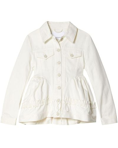 Cecilie Bahnsen Ulanda Flared Cotton Jacket - White