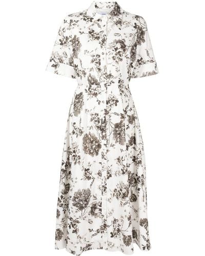 Erdem All-over Floral-print Shirt Dress - White