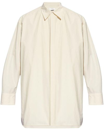 Jil Sander Drop-shoulder Cotton Shirt - White