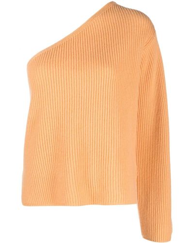 Forte Forte One-shoulder Ribbed-knit Sweater - Orange