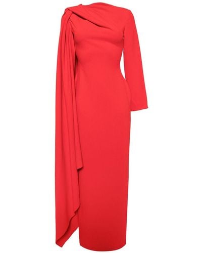 Solace London The Lydia Draped Cady Gown - Red