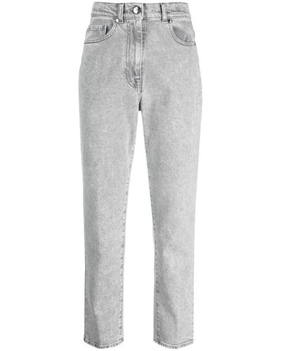 Peserico Mid-rise Slim-cut Jeans - Gray