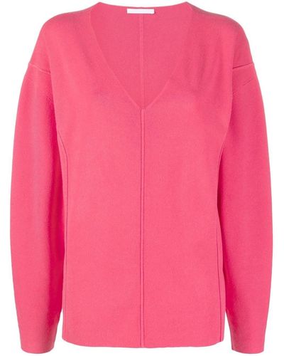 Helmut Lang V-neck Puff-sleeve Sweater - Pink