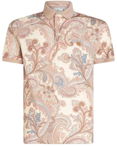 Etro Paisley-print Cotton Polo Shirt - Pink