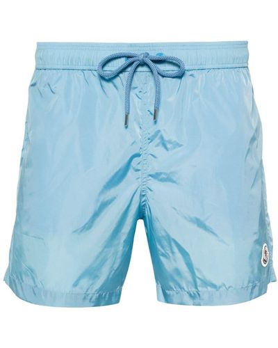 Moncler Logo-patch Swim Shorts - Blue