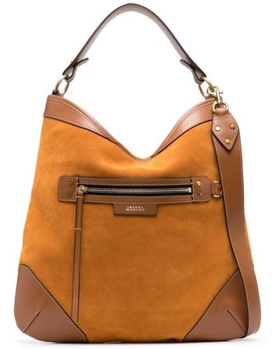 Isabel Marant Suede-finish leather tote bag - Arancione