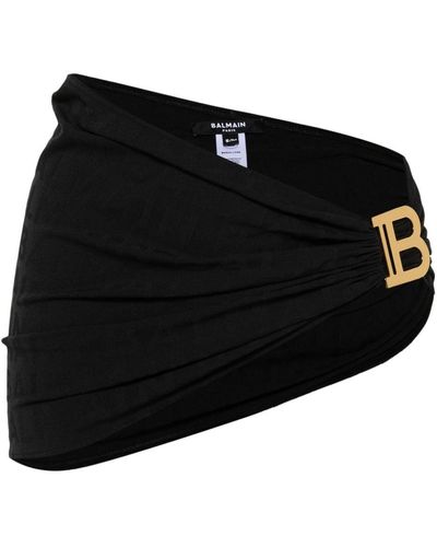 Balmain Logo-jacquard Beach Cover-up - Black