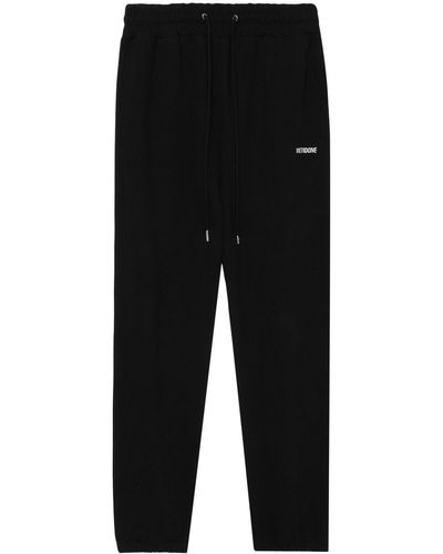 we11done Logo-print Cotton Track Trousers - Black