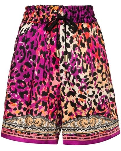 Just Cavalli Leopard-print Shorts - Red