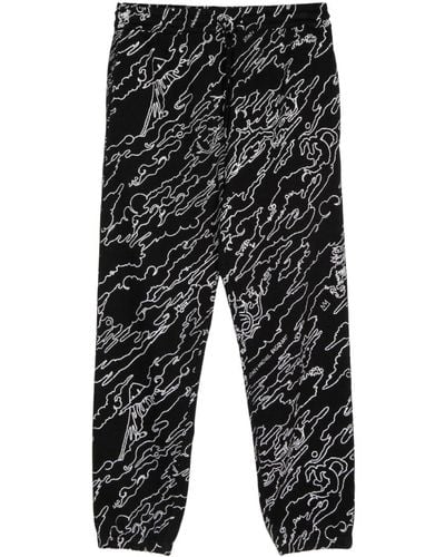 Maharishi Maha Basquiat Tapered-leg Track Trousers - Black