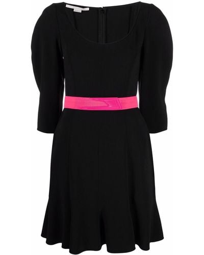 Stella McCartney Puff-sleeve Belted Dress - Black