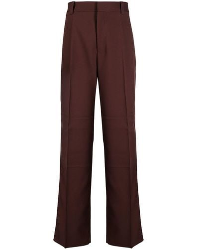 Jil Sander Pressed-crease Tailored Trousers - Brown