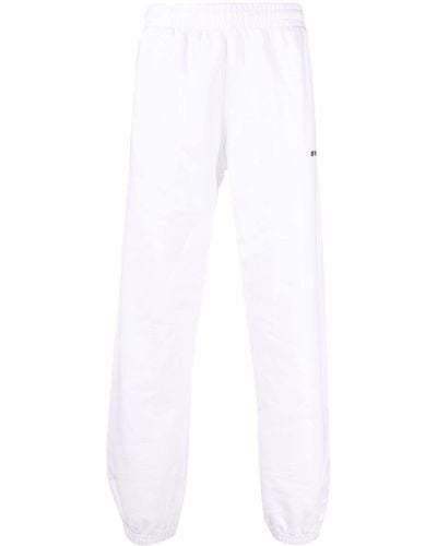Off-White c/o Virgil Abloh Helvetica Logo-print Track Trousers - White