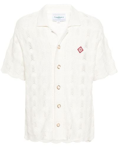 Casablanca Wavy Gradient Crochet Shirt - White