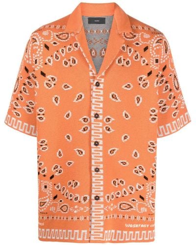 Alanui Overhemd Met Bandanaprint - Oranje