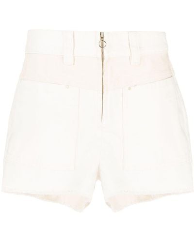 Ba&sh David Panelled Denim Shorts - White