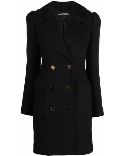 Tom Ford Double-breasted Wool Coat - Black