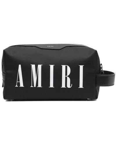 Amiri Logo-print Zipped Wash Bag - Black