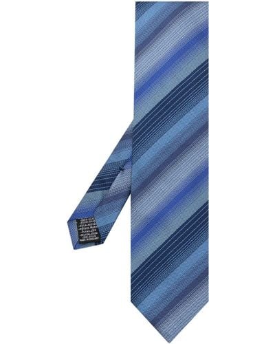 Paul Smith Striped Silk Tie - Blue