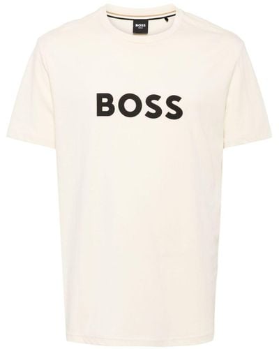 BOSS T-Shirt mit Logo-Print - Natur