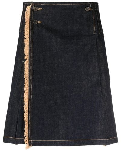 Jean Paul Gaultier Flared Denim Kilt - Women's - Cotton - Black