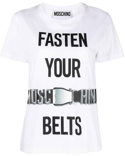 Moschino T-shirt Met Grafische Print - Wit