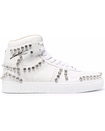 Philipp Plein Crystal-studded High-top Trainers - White