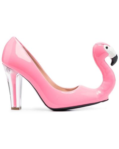 Moschino Flamingo-detail 100mm Pumps - Pink